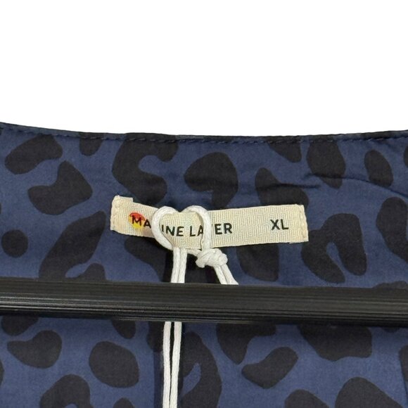 Marine Layer Rory Longsleeve Ruffle Blouse Cheetah Print XL - Picture 7 of 7